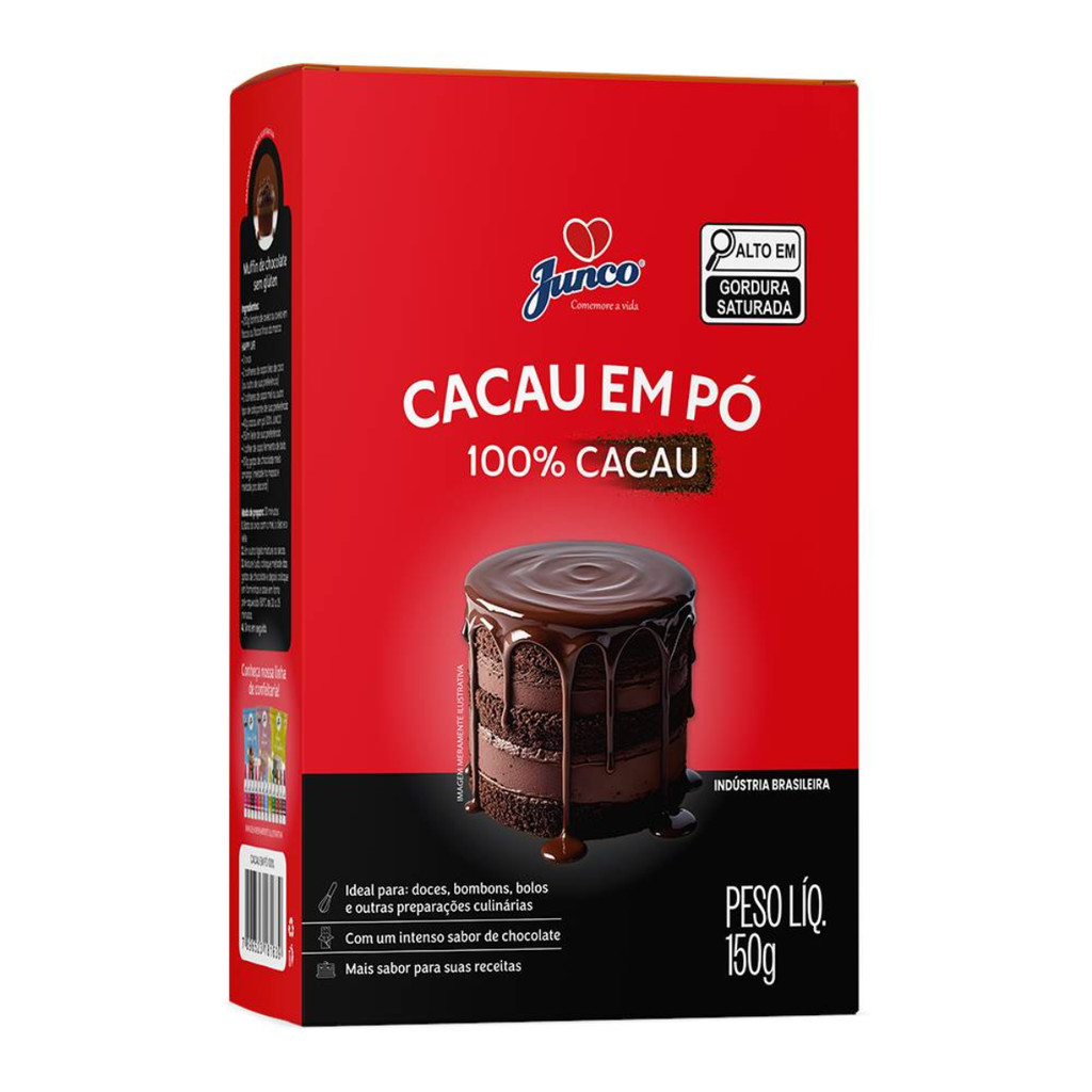 Cacau Em Pó Solúvel 100%  150 g Puro Intenso e Sem Açúcar
