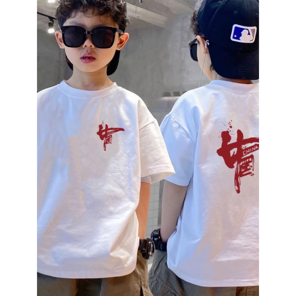 Puro algodão de manga curta roupas infantis meninos camiseta primavera verão crianças médias grandes versão coreana esti