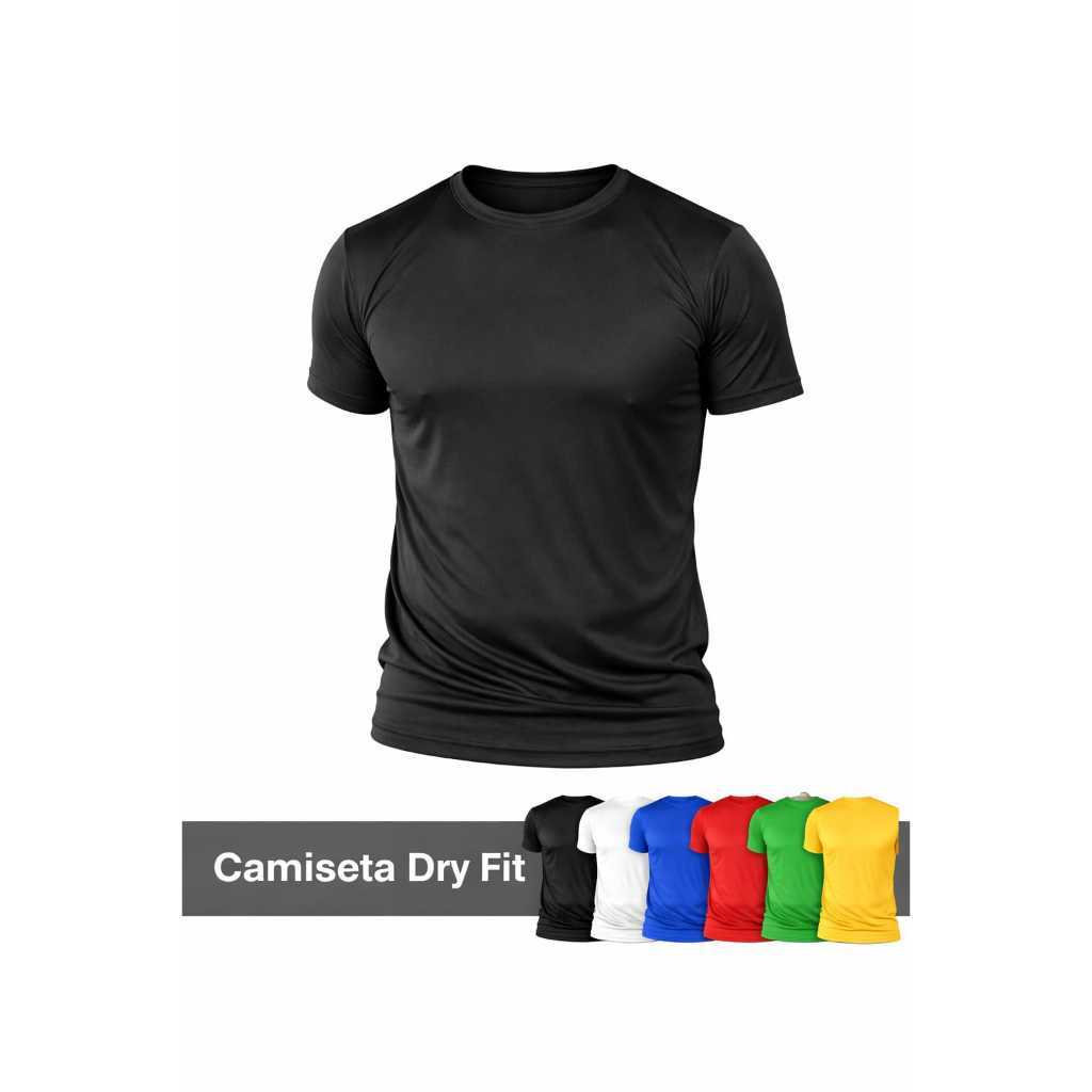 Camiseta Masculina DryFit Poliamida Premium Com Elastano Básica Academia Varias Cores Confortável Moda