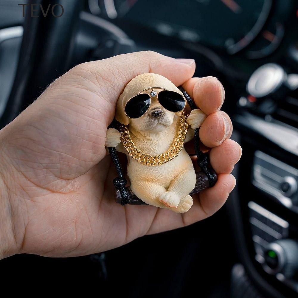 Acessórios Interiores Automotivos TEVO , Pingente De Carro De Decoração Bulldog , Óculos De Sol De Resina Delicados Pend
