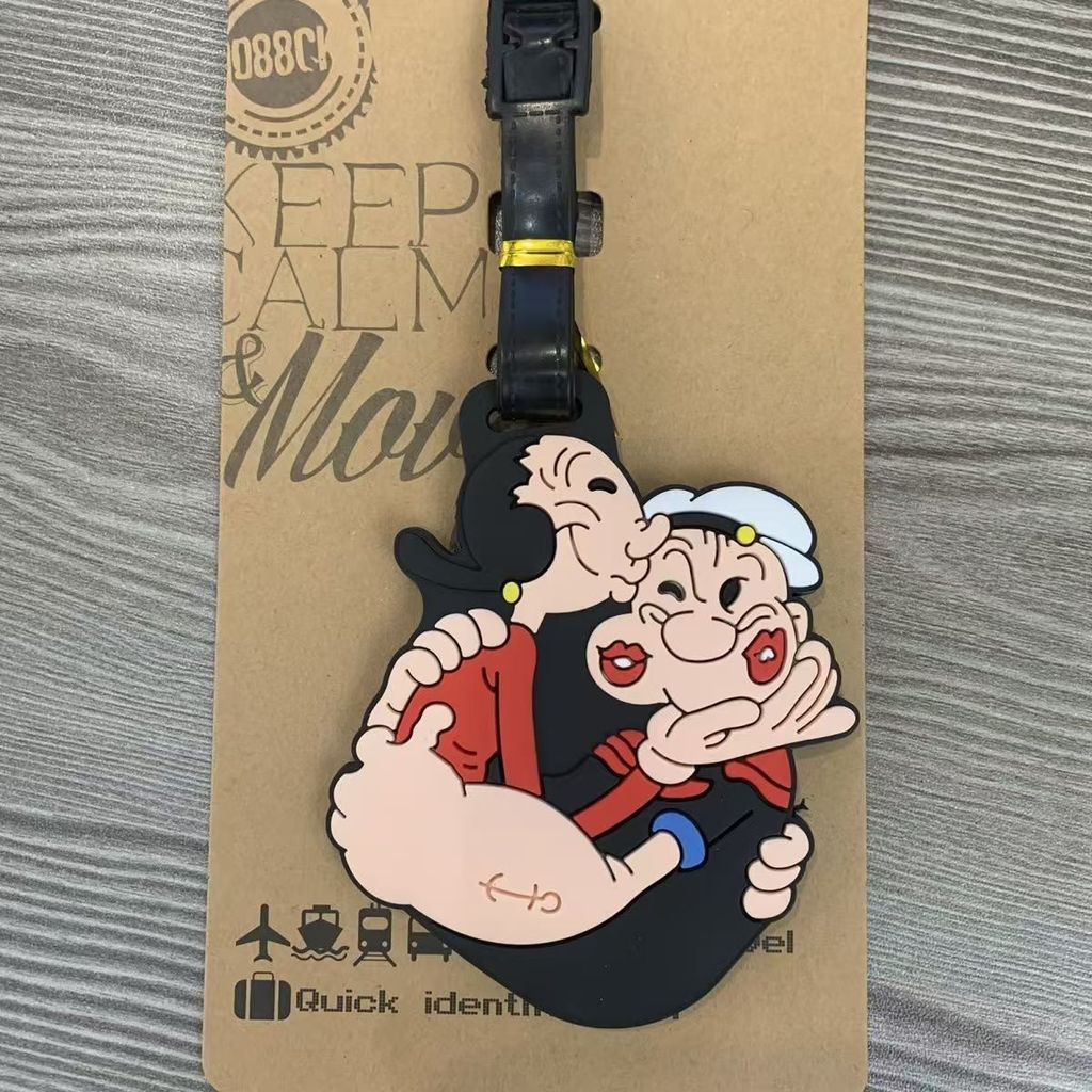 Etiqueta de bagagem Etiqueta de nome Cute Espinafre Popeye Etiqueta de bagagem em PVC XM4U