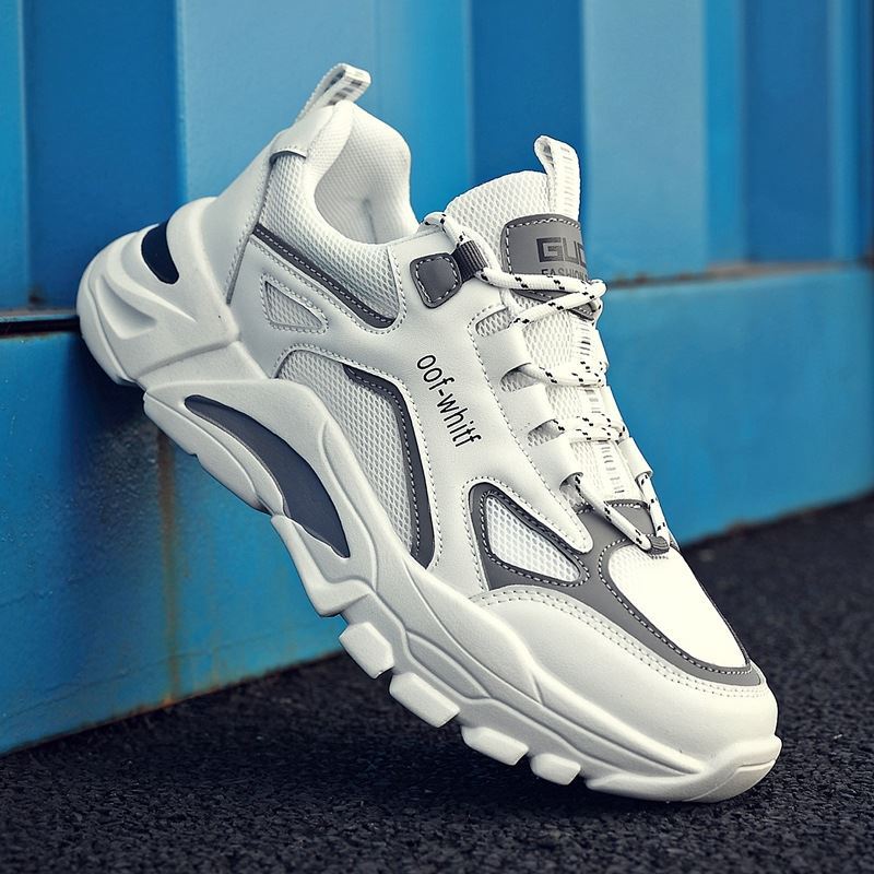 Primavera verão sapatos masculinos moda All-Match adolescente sapatos esportivos malha respirável tênis de corrida sola 