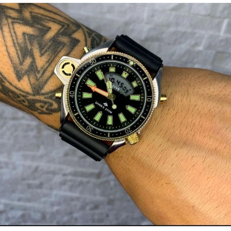 Compre Aqui! Relógio de Pulso Aqualand Masculino de Luxo em Borracha Mais Procurado