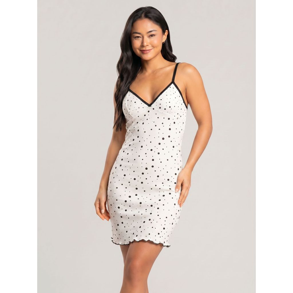 Camisola Feminina Canelada de Alcinha Estampada Conforto Dia-a-Dia