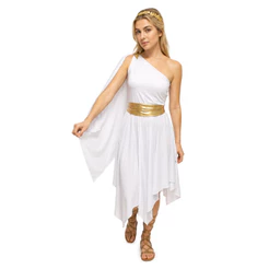 Fantasia de Deusa Grega Medieval Luxo Feminina Adulto