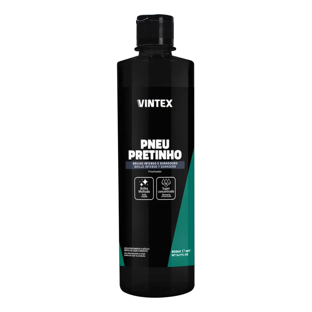 Pneu Pretinho Vonixx Brilha Pneus Carro Moto Vintex 500ml Preto