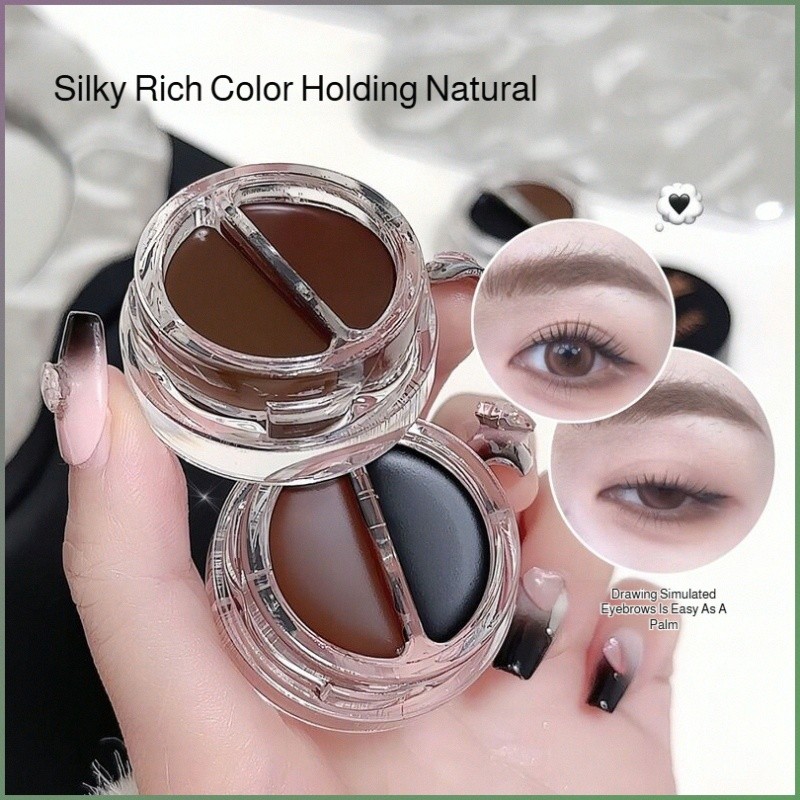 Creme para sobrancelhas bicolor matte com pincel para delineador