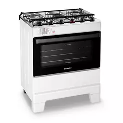 Fogão Esmaltec Ideal Top 5 Bocas 84L Bivolt Branco Mesa Inox Acendimento Automático
