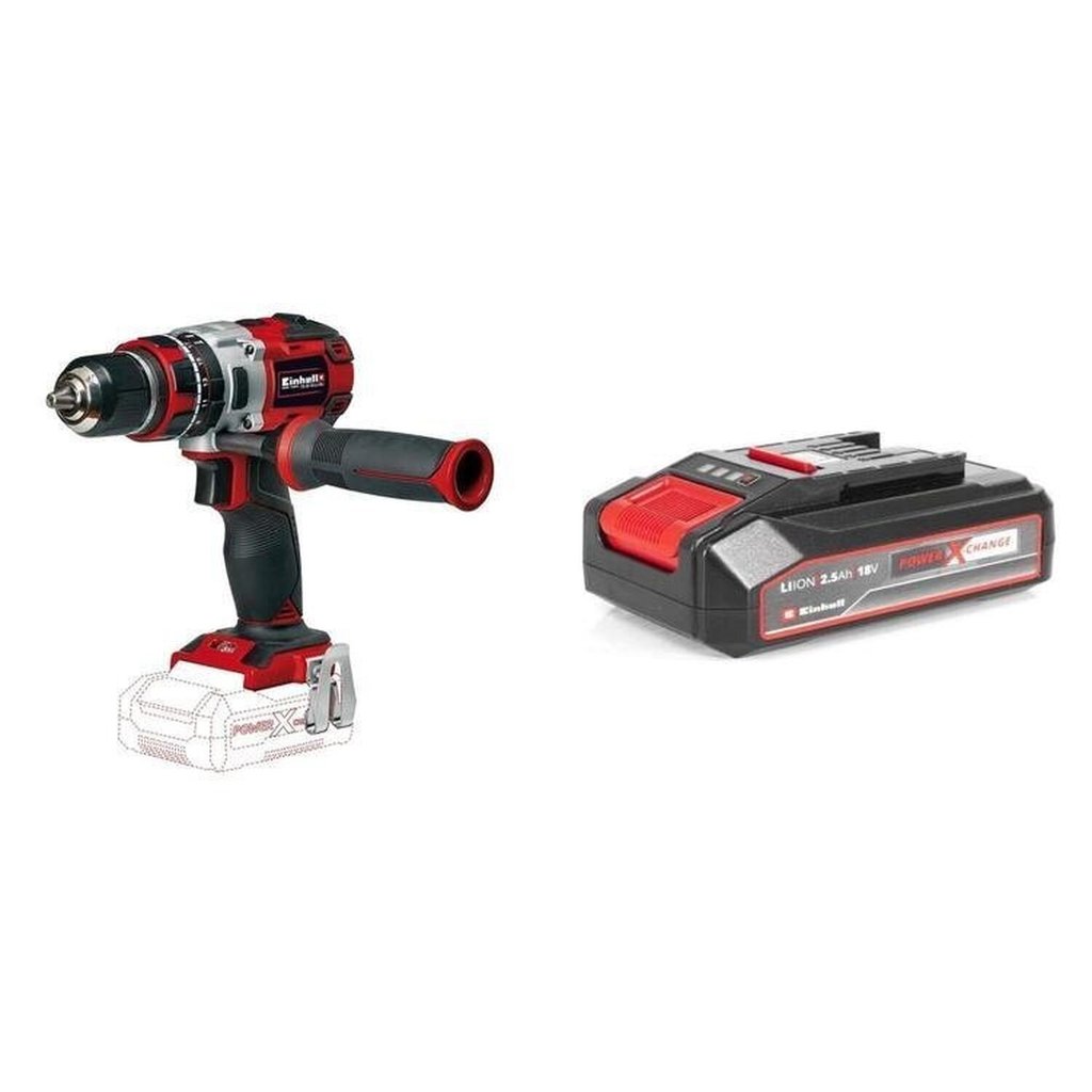 Kit Parafusadeira a Bateria Te-Cd 18 Li-I Brushless com Bateria Power-X-Change 18V 2,5 Ah Li Einhell Preto