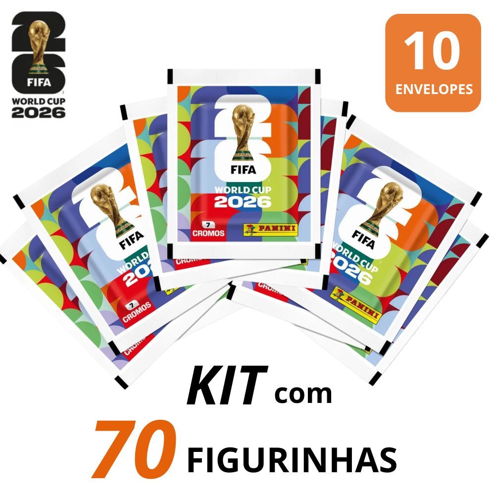 Figurinhas da Copa do Mundo 2026 Oficial Panini - KIT10 ENVELOPES ( 70 Figurinhas )
