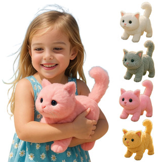 Small Kitten Plushie Children Plush Cat Realistic Toy Cute Doll for Kids Lifelike Stuffed Animal Gift for Boys and Girls