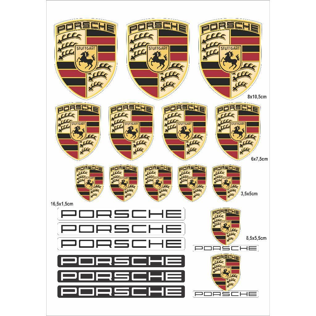Kit 21 Adesivos Porsche Panamera Carrera Gt Carro Esportivo