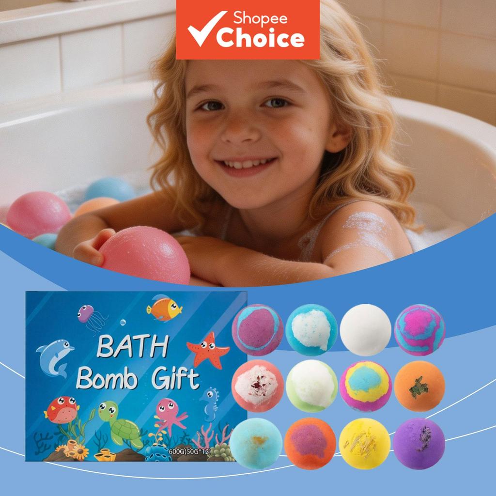 Conjunto de Bombas de Banho em Forma de Bola Conjunto de Presente Relaxante para Spa Cuidados com o Corpo e Banho