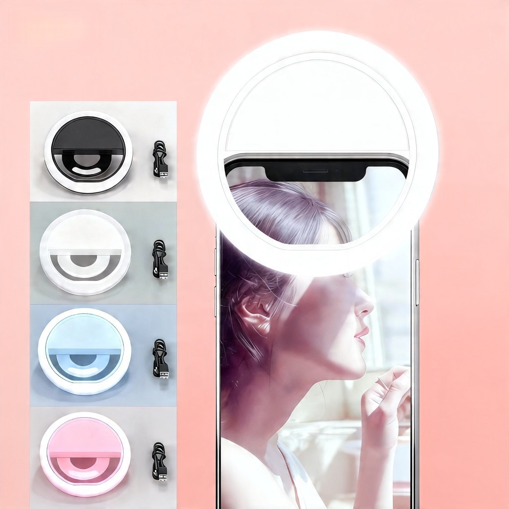 Anel Luminoso Para Celular Flash Selfie Mini Ring Light Clipe Anel Luz Pra Selfie Ring Light Flash Celular Universal