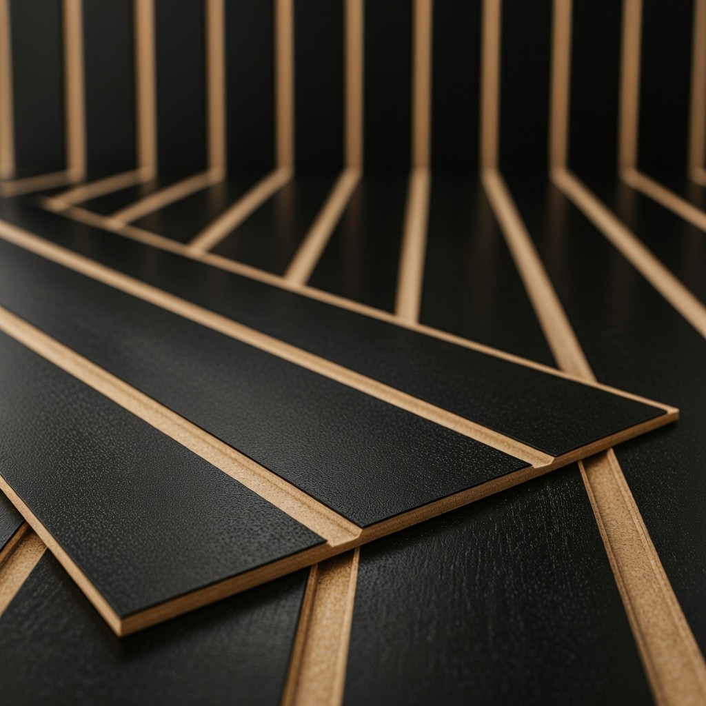 KIT ATÉ 100 PLACAS PAINEL RIPADO AUTOCOLANTE MADEIRA MDF 45x11cm Decoração Parede Sala - Envio Full