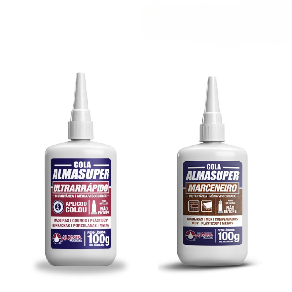 Cola Instantânea Ultrarrápido Bico Fino Almasuper 100G ou Cola Marceneiro 100G