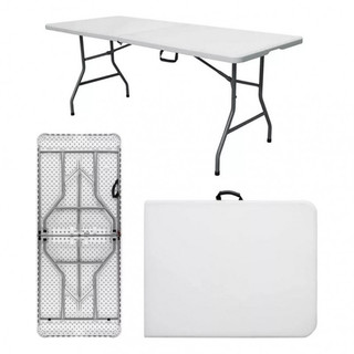1.80m Mesa Dobrável Portátil Vira Maleta para Festas Camping Escritório Mesa Dobravel Portatil Mesa de Jantar Mesa Dobrá