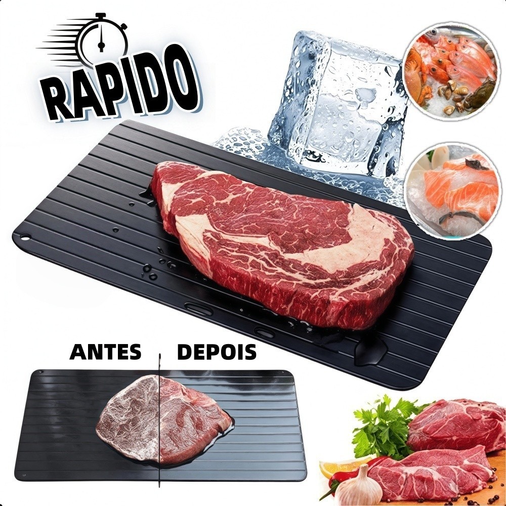 Tábua de Descongelamento Rápido Carnes Alimentos Placa Descongelar Cozinha