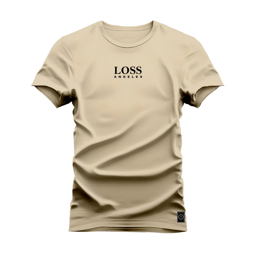 Camiseta Masculina Loss Angeles Camisa Básica Casual em Algodão