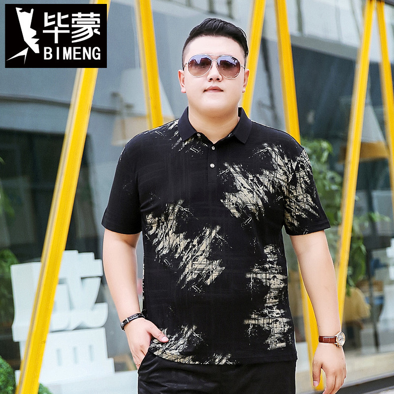 Bimon verão camisa polo mais gordura plus Size manga curta camiseta lapela Paul cara gordo rua Wear cara negócios mascul