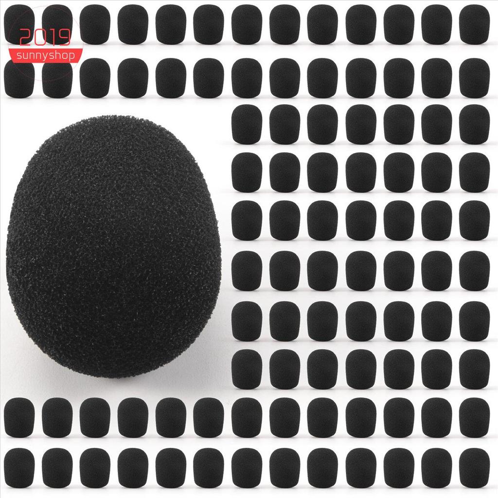 [Bestseller S] 100 Unidades Microfone Fone De Ouvido Grelha Pára-Brisa Esponja Espuma Preta Capa De 30 Mm X 8
