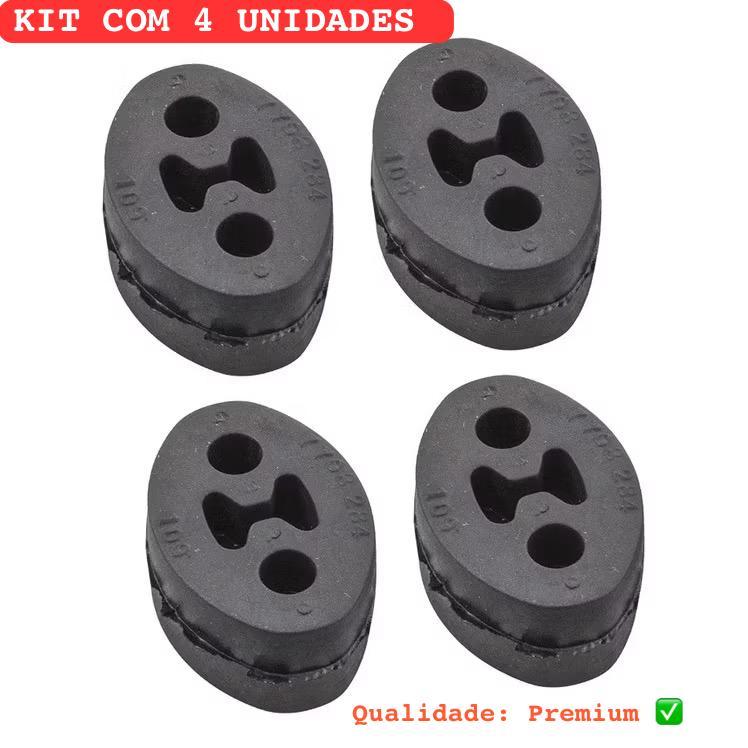Coxim Escapamento Palio Siena Strada Kit com 4 Peças Suporte do Escapamento Traaseiro