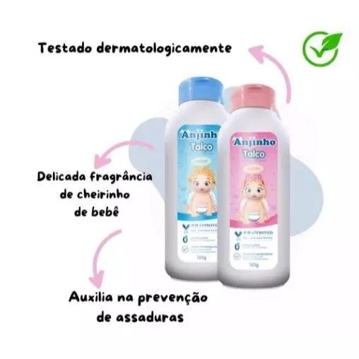 Talco em po perfumado anjinho infantil de 180g