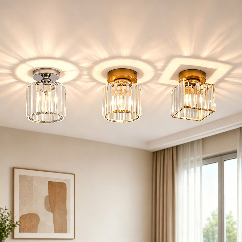 Luminária De Teto Cristal Simplicidade Moderna Corredor Sala De Estar Varanda Quarto 110V-220V E27