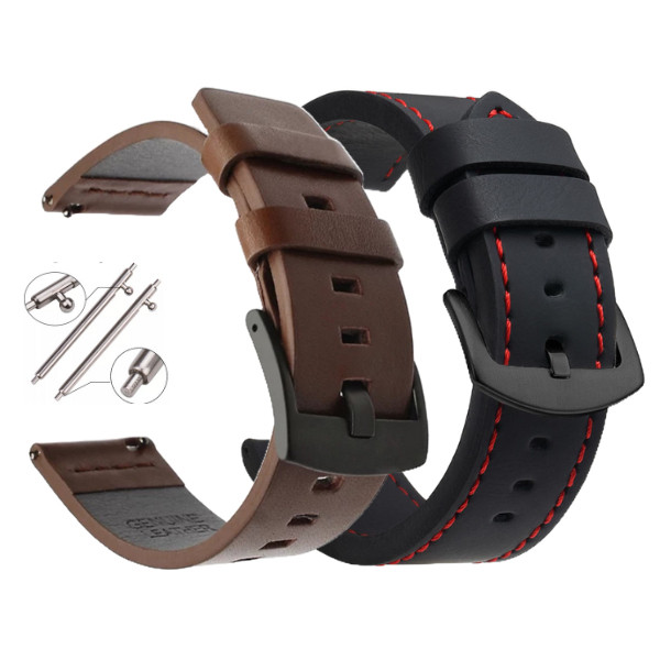 2 Pulseiras 22mm Couro premium para Amazfit Gtr 47mm Gtr 2 3 4, Pace Stratos 2 2s 3, Huawei Gt 2 3 4