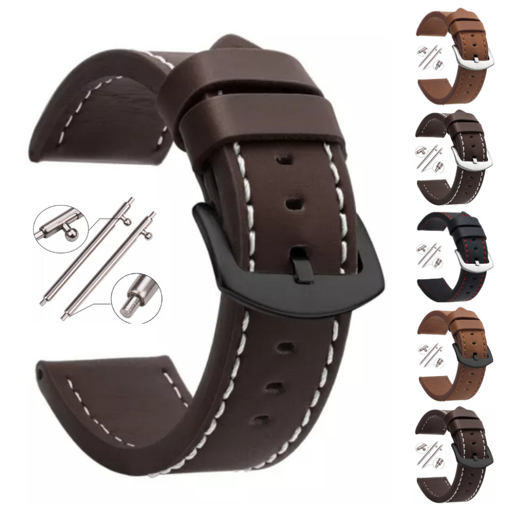 Pulseira Amazfit Gtr 2 3 4 47mm, Stratos 2 2s, Haylou ls05 solar, Huawei GT 2 3 4 Couro premium 22mm