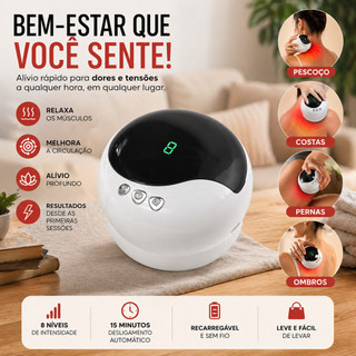 Massageador Ventosa Elétrico a Vácuo – Alívio de Dor Muscular e Relaxamento Profundo