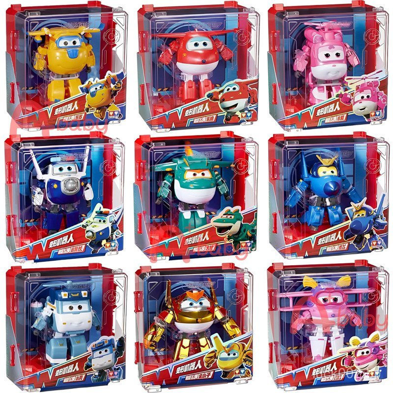 Figura de Ação Super Wings de 15cm, Brinquedo Robô Transformável Jett Dizzy Avião para Crianças