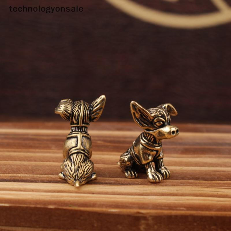 [Tecnologia] Escultura De Bronze De Cobre Sólido , Enfeites De Latão Para Cachorro Do Zodíaco , Antigo , Chá , Animais D