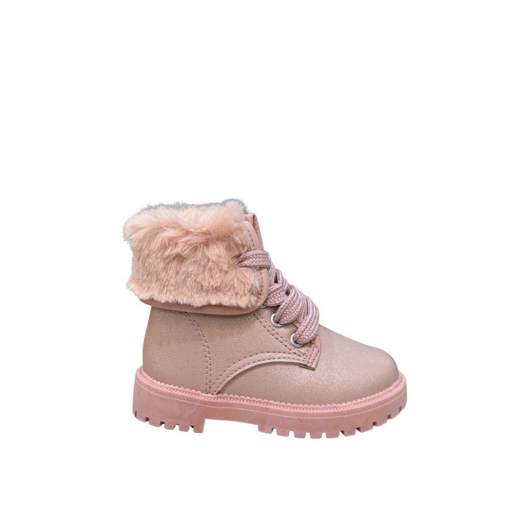 Bota Coturno Molekinha 2126.524 Infantil Menina Rosa