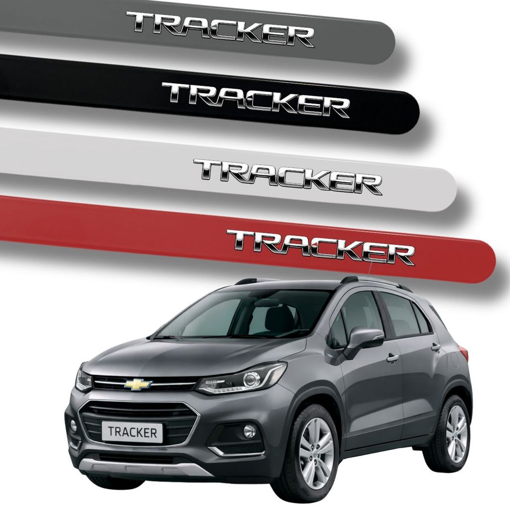 Friso Tracker 2013 a 2026 Grafia Cromado Alto Relevo Redondo