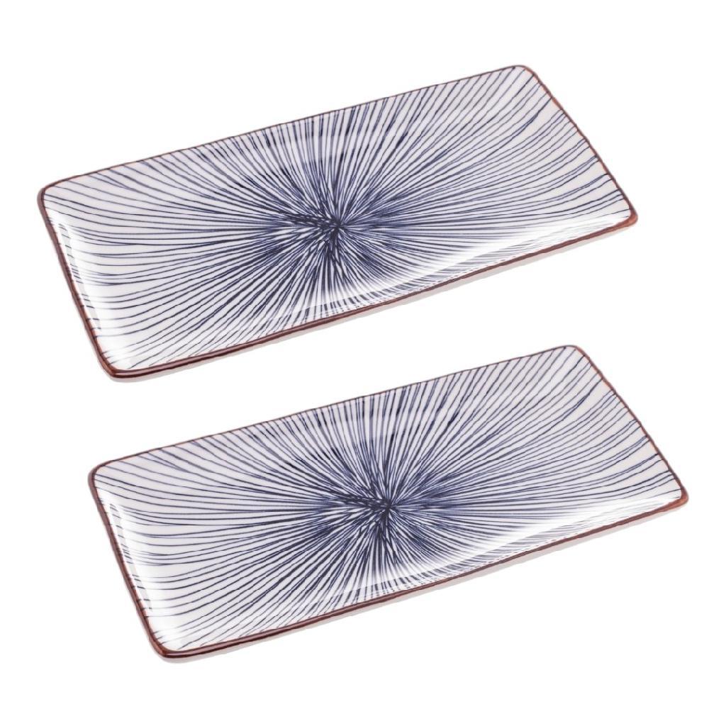 Jogo De Pratos Para Sushi 2 Peças Travessa 25cm Porcelana Wolff Koji Jantar Japonês