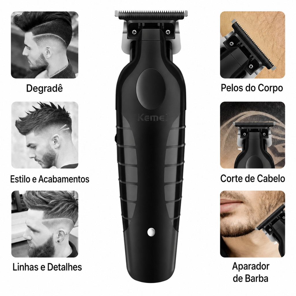 Barbeador Eletrico Nova Embalagem Kemei-2299 Professional Hair Trimmer Detailer Barber Electric