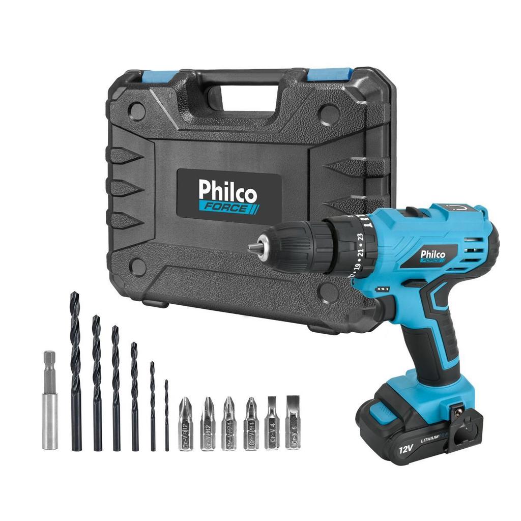 Parafusadeira 3 em 1 Philco Force 12V 15 Acessórios PPF120M