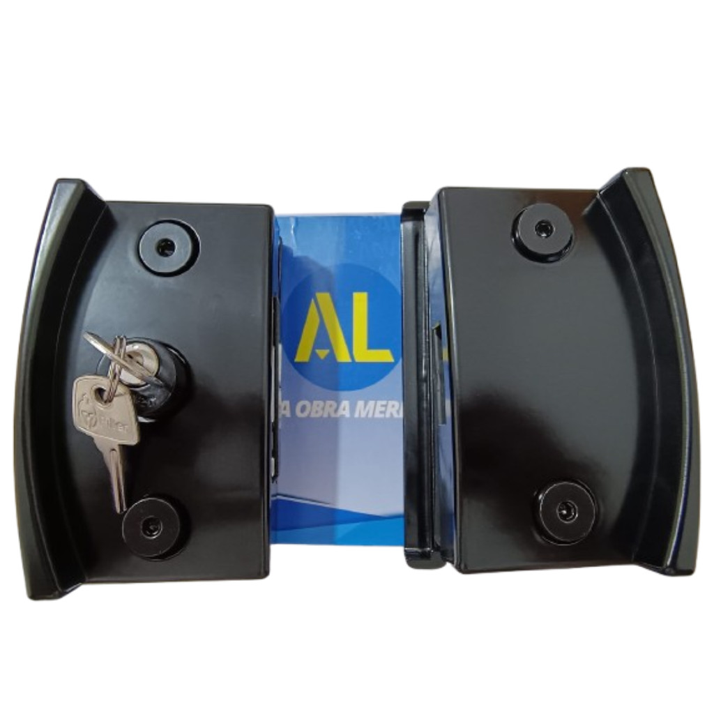 KIT 09 - AL FECHADURA P/ PORTA CORRER VIDRO/VIDRO BLINDEX