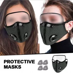 Máscara Facial De Ciclismo Com Filtro De Carvão Ativado Para Óculos-Lavável E Reutilizável !