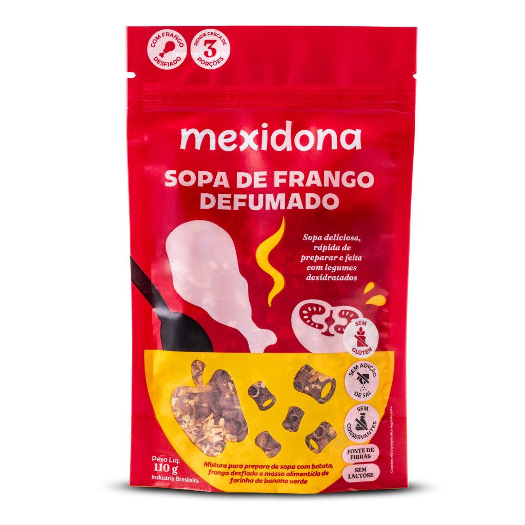 Sopa Frango Defumado 110g Mexidona Prática Sabor Marcante