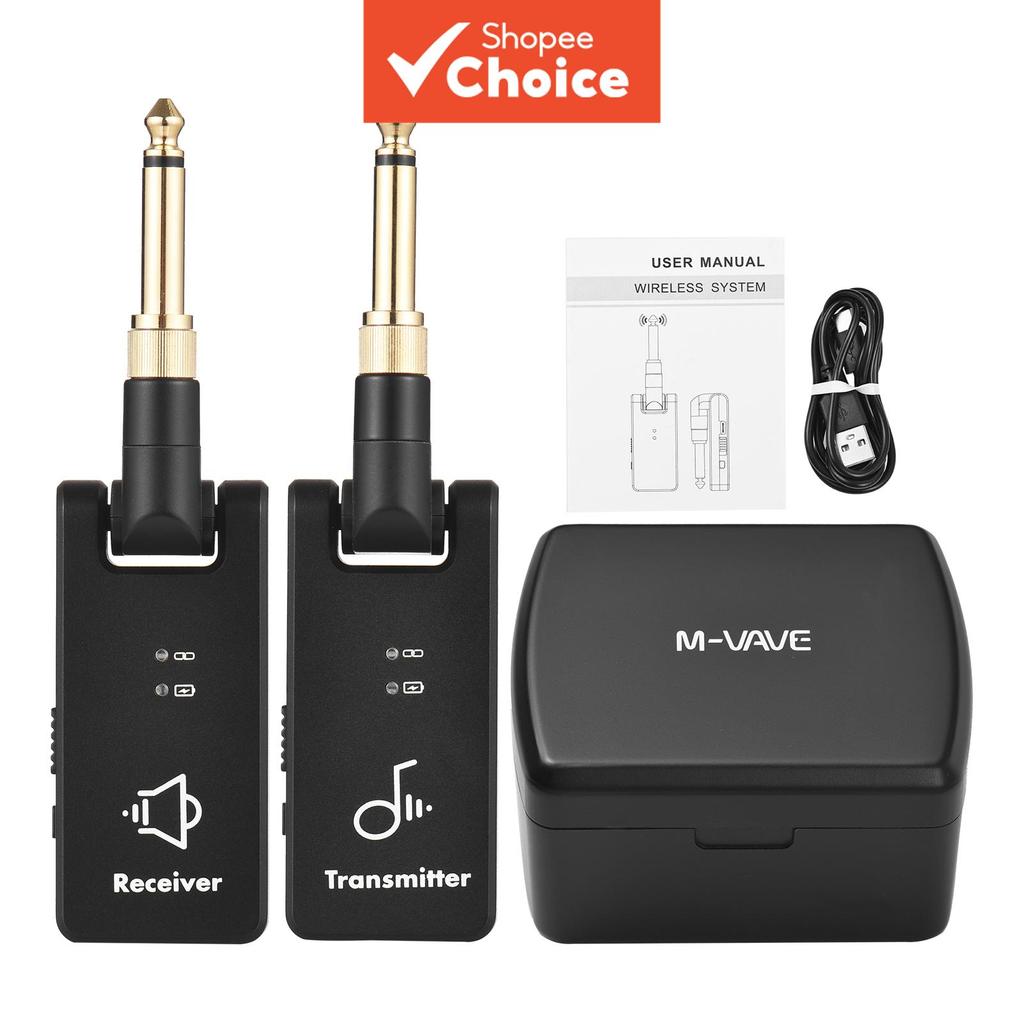 Sistema de Guitarra Sem Fio M-Vave WP-8 2.4G, Transmissor & Receptor 2 em 1 com Plugue para Violão Elétrico, Caixa