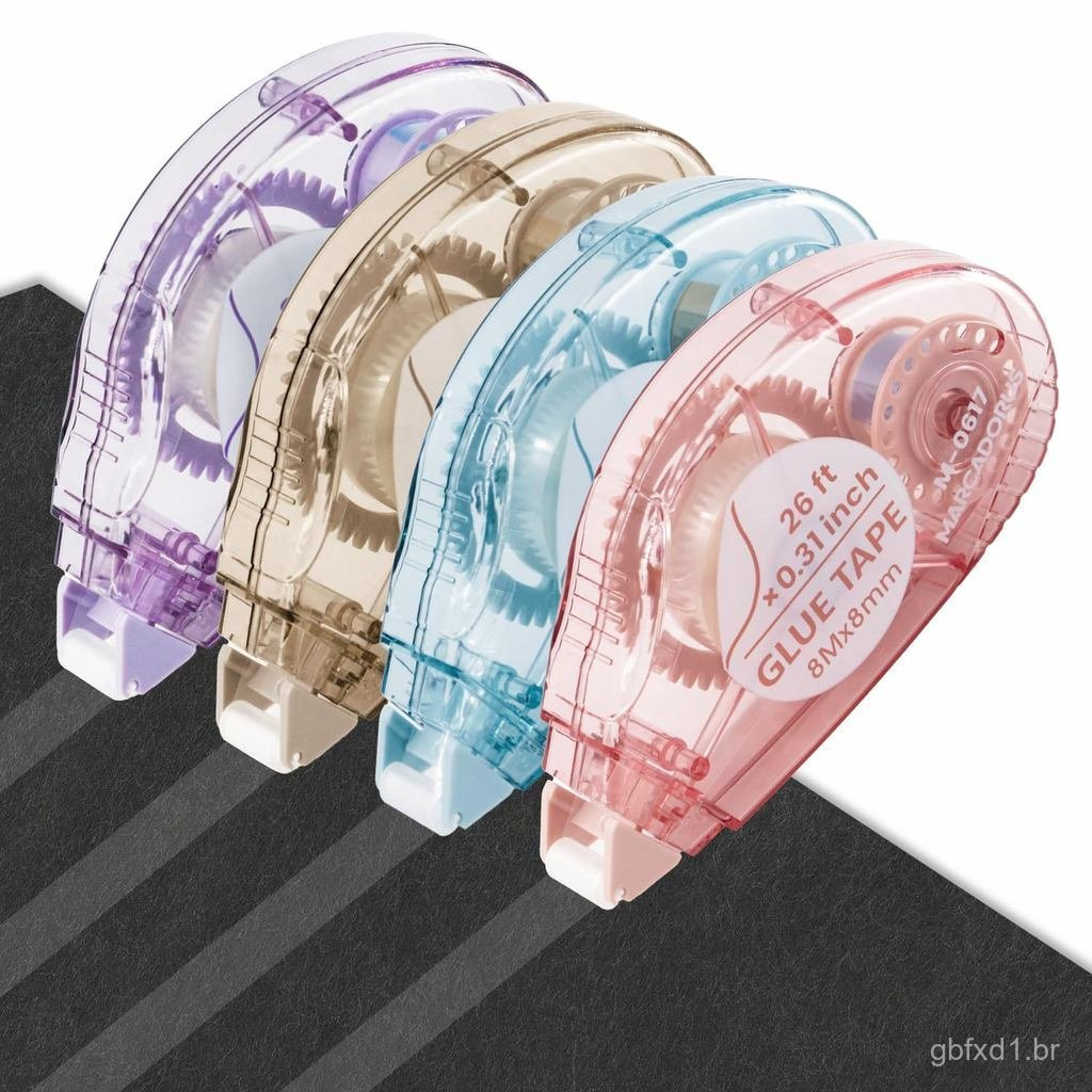Glue Tape for Scrapbooking, Scrapbook Tape 4 Pcs, Double Sided Tape Roller for Crafts, 26 Ft x 0.31 In Tape Runner, Junk