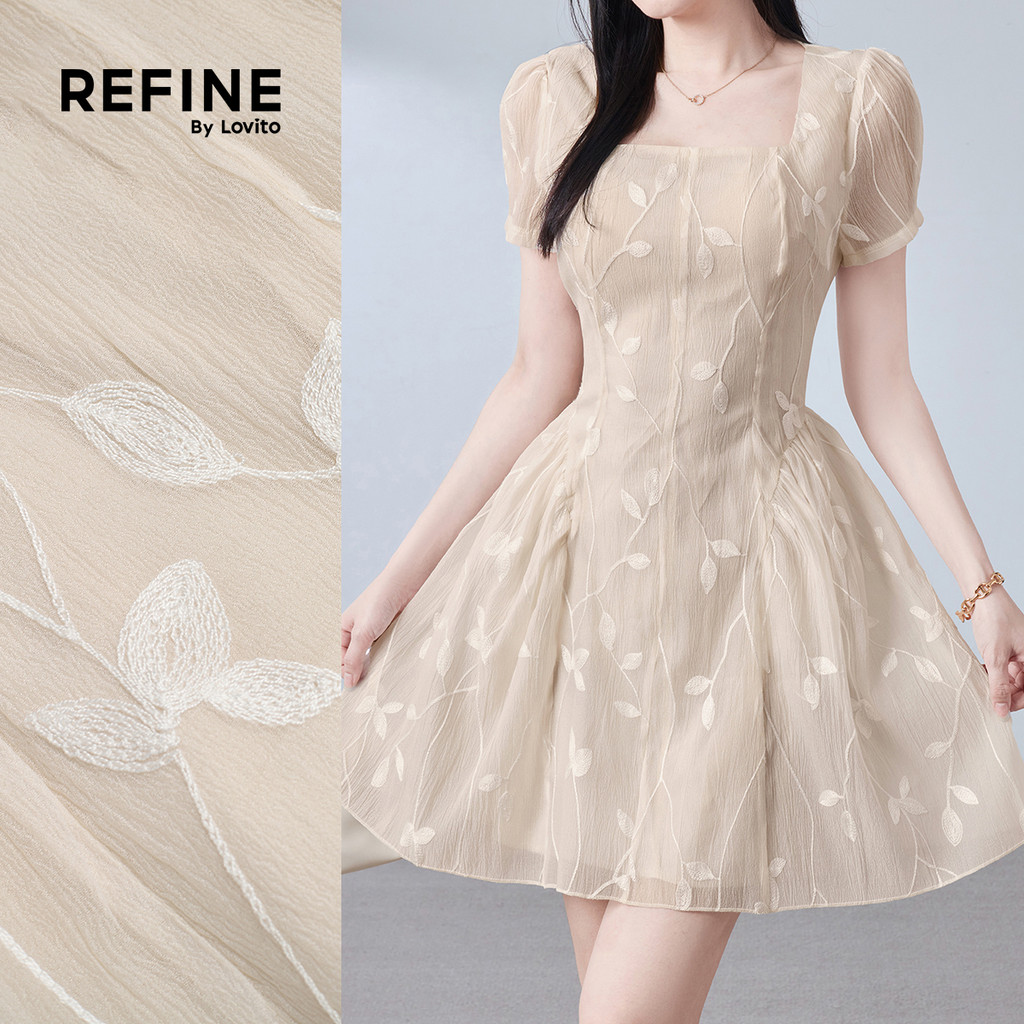 (Refine by Lovito) Vestido Casual Simples de Jacquard para Mulheres Abóbora Prim