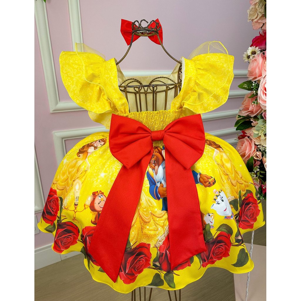 Vestido Charmoso Temáticos Kids A Bela e a Fera