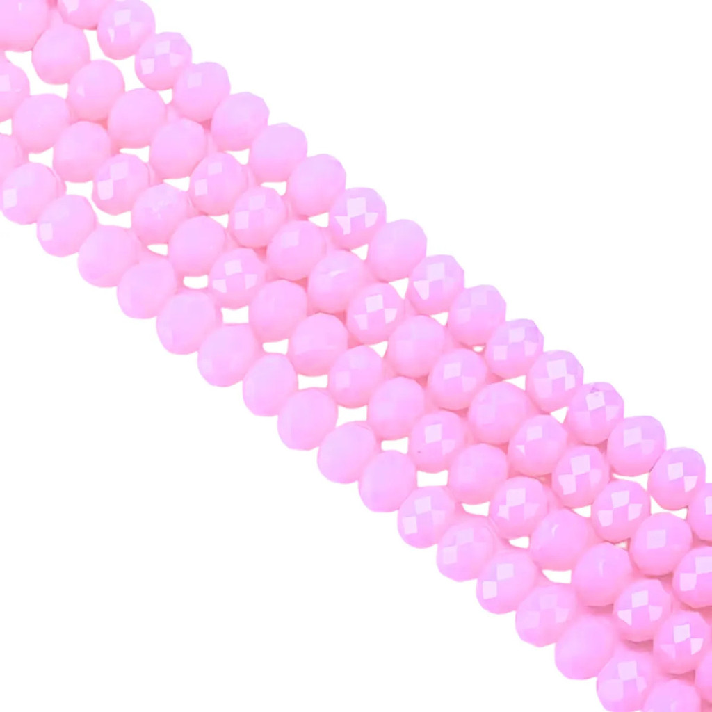 Kit 10 Fios De Miçanga Cristal Guia Vidro Rosa 8mm Rosa 4 Cm 8 Mm