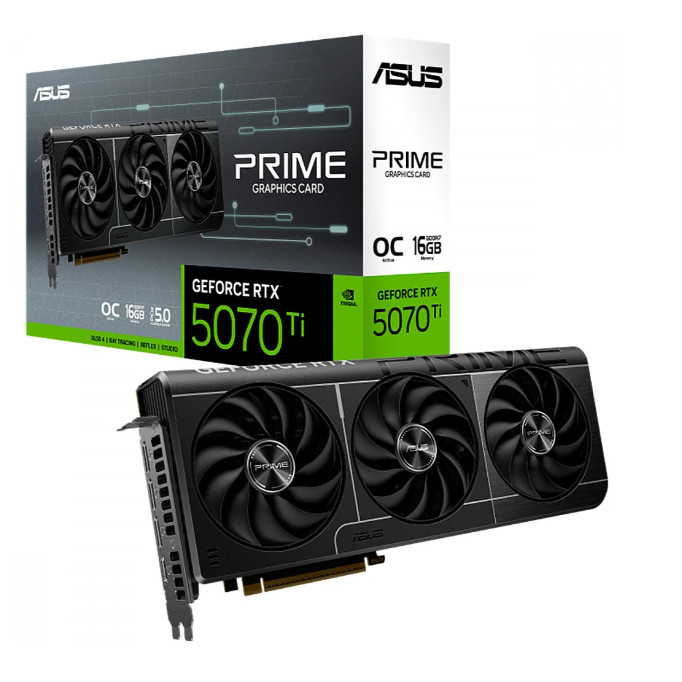 Placa de video asus geforce 90YV0MF0-M0NA00 PRIME-RTX 5070TI-O16G (GPU RTX 5070 TI OC 16GB GDDR7)