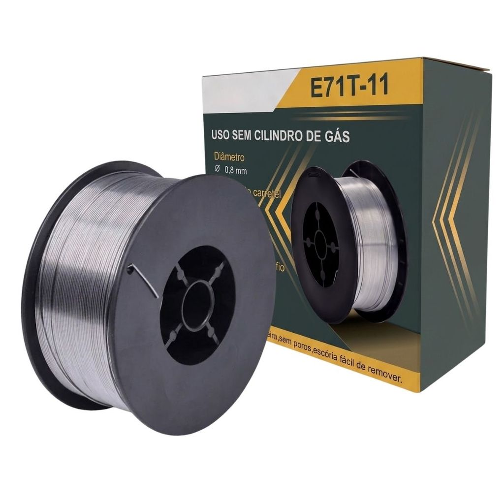 Arame de Solda Mig Sem Gás Arame Tubular E71T-11 Arame Mig 0,8mm 1kg Arame Auto Protegido