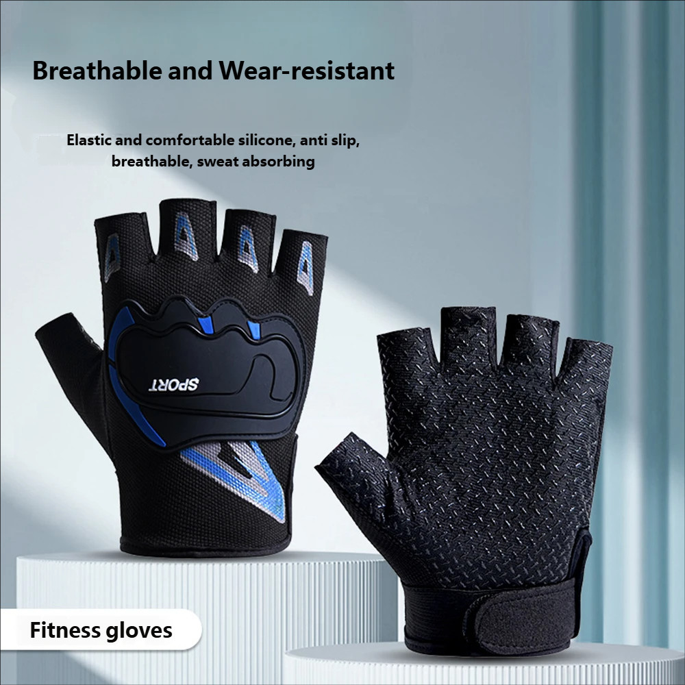 Luvas de ciclismo masculinas meio dedo motocicleta equipamento de proteção verão antiderrapante resistente ao desgaste M