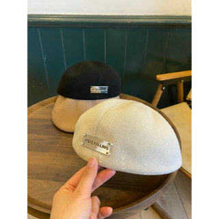 Verão respirável etiqueta de Metal frente chapéu feminino malha estilo fino volta Wear boina juventude Casual pintor lit